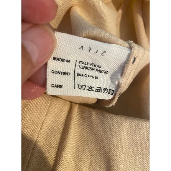 ARJE 100% Cotton Pull On Pants in Cream size 8 Made in Italy - Picture 4 of 6